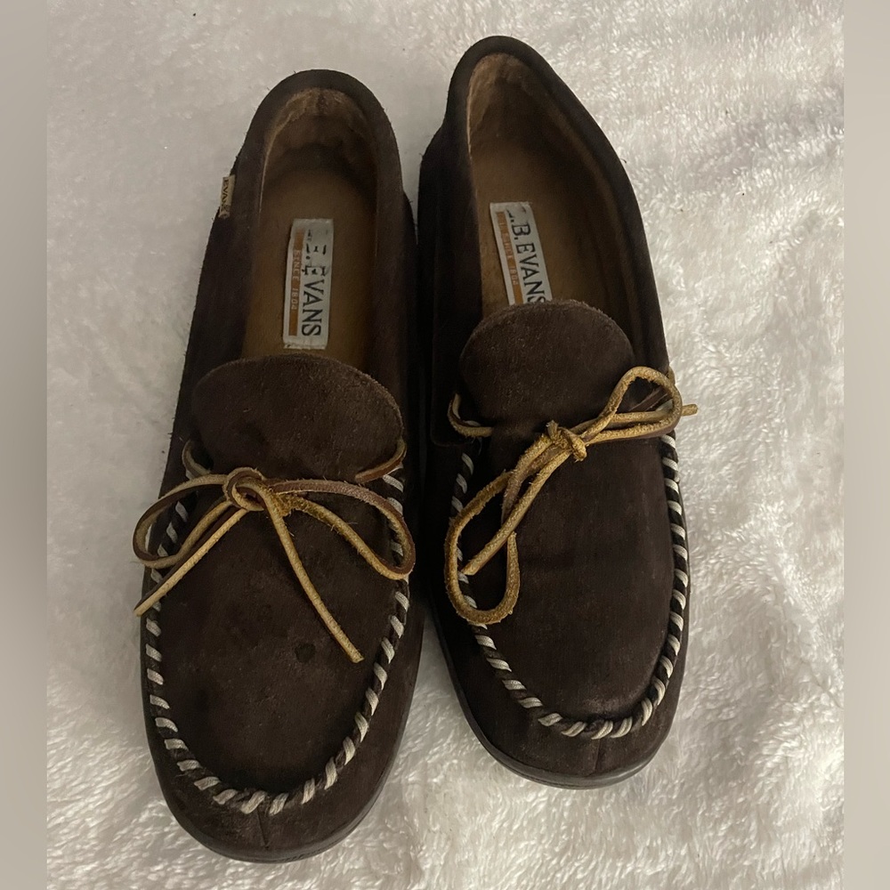 LB Evans Brown Suede Slip ons
